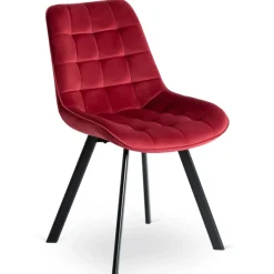 Krzesła Tapicerowane|Krzesła>MEBEL ELITE Krzesło tapicerowane do jadalni bordowe welurowe RILLO Czerwienie i bordo