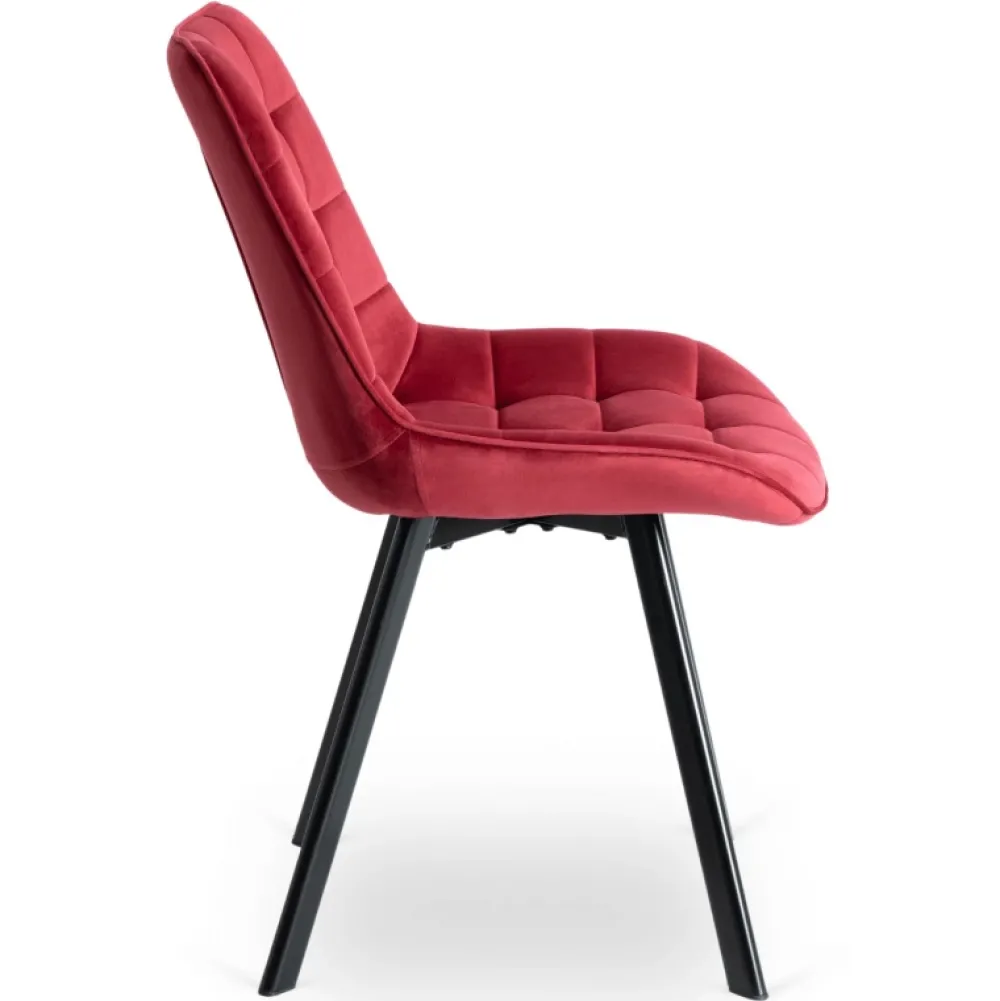 Krzesła Tapicerowane|Krzesła>MEBEL ELITE Krzesło tapicerowane do jadalni bordowe welurowe RILLO Czerwienie i bordo