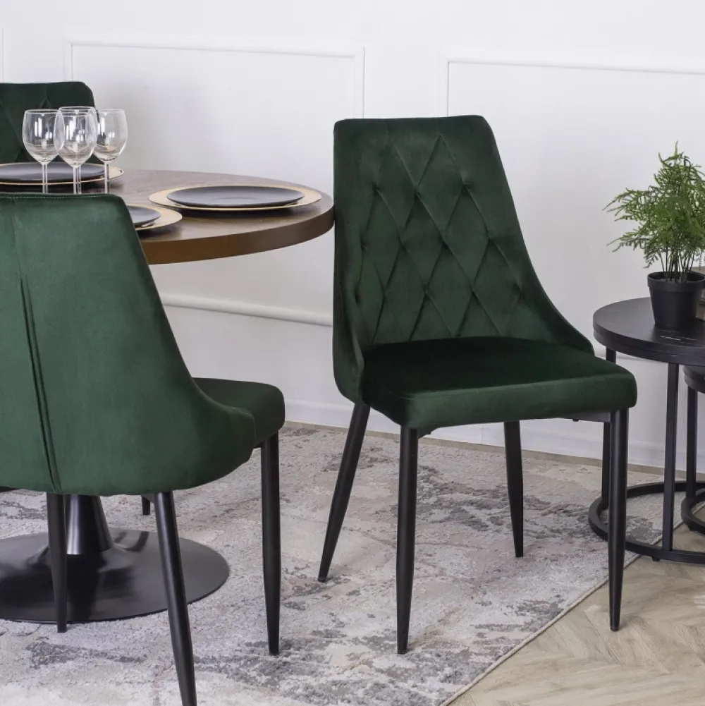 Krzesła Tapicerowane|Krzesła>MEBEL ELITE Krzesło tapicerowane do jadalni zielone welurowe CORIO Odcienie zielonego