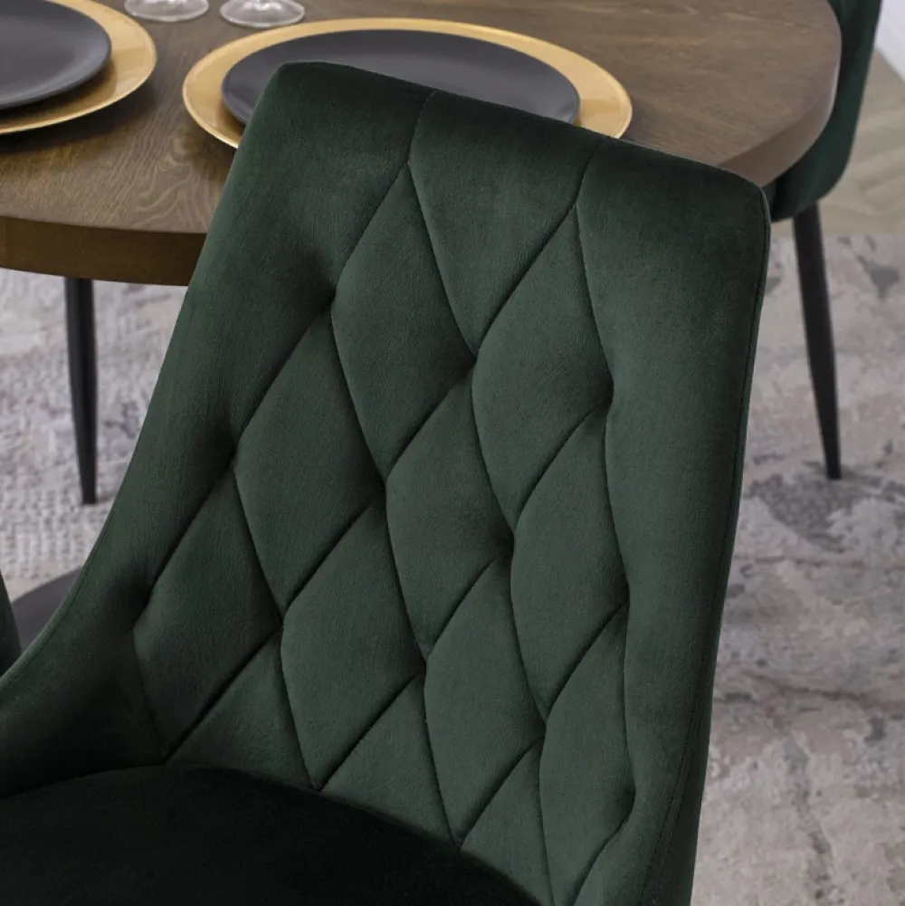 Krzesła Tapicerowane|Krzesła>MEBEL ELITE Krzesło tapicerowane do jadalni zielone welurowe CORIO Odcienie zielonego