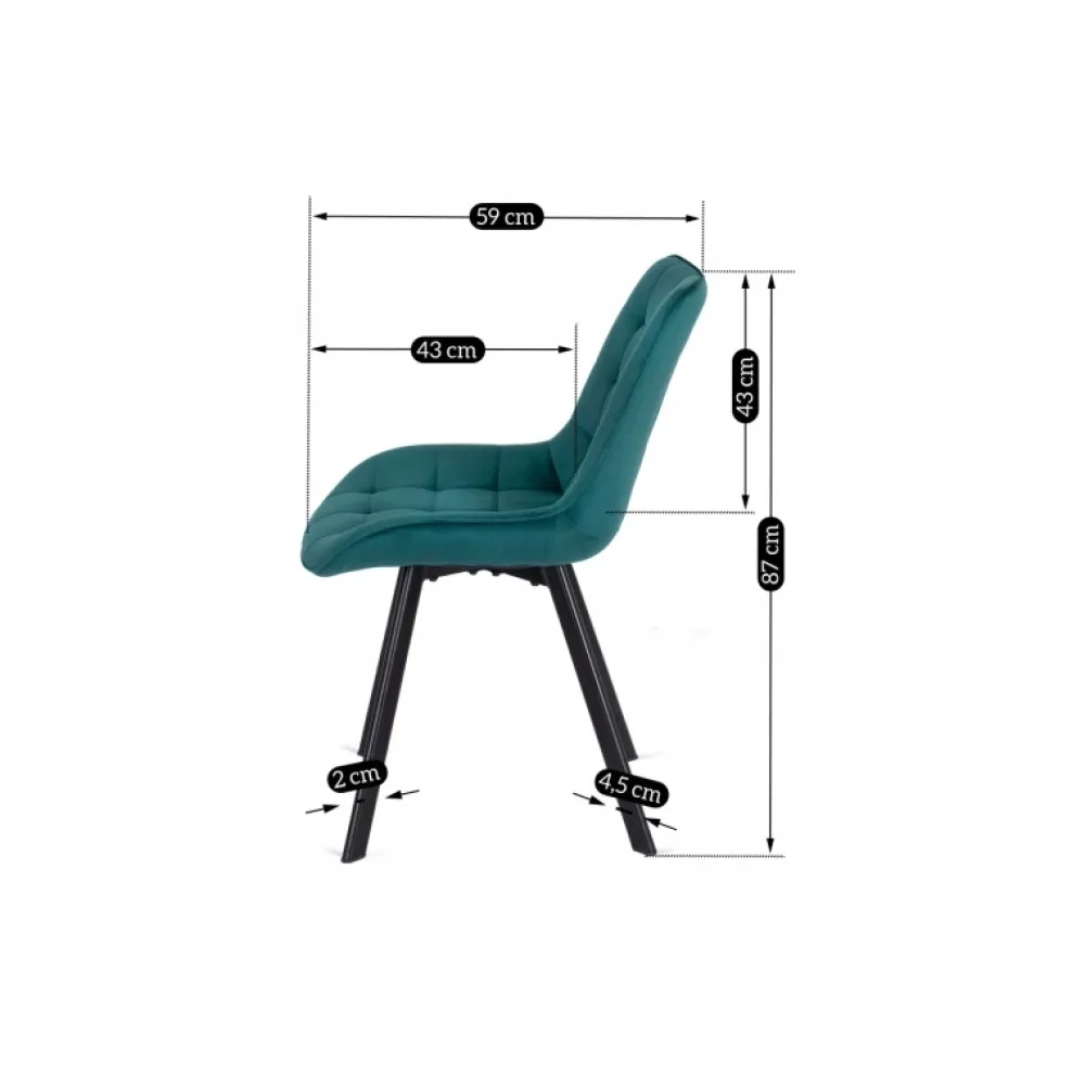 Krzesła Tapicerowane|Krzesła>MEBEL ELITE Krzesło tapicerowane do jadalni turkusowe welurowe RILLO Turkusowy