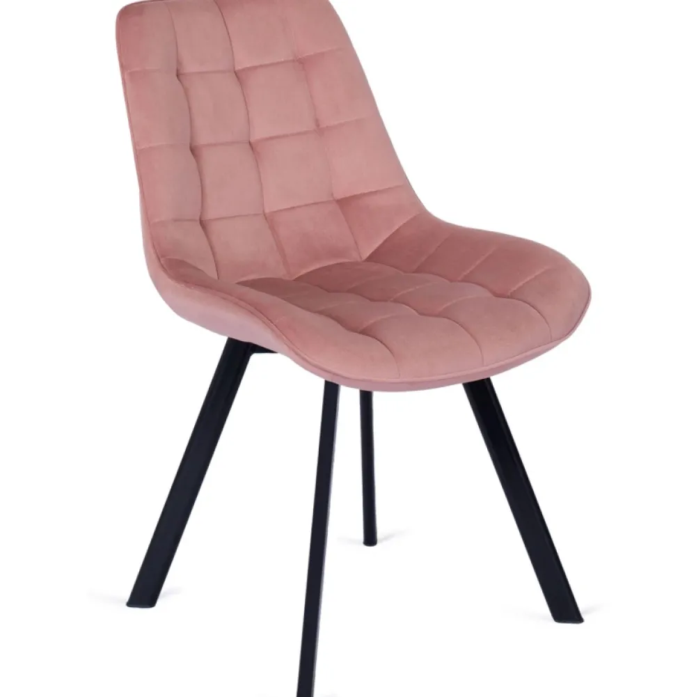 Krzesła Tapicerowane|Krzesła>MEBEL ELITE Krzesło tapicerowane do jadalni welurowe różowe RILLO różowy