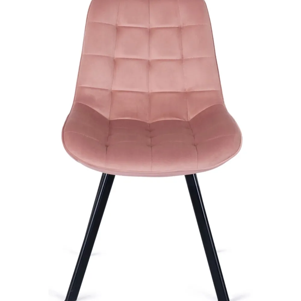 Krzesła Tapicerowane|Krzesła>MEBEL ELITE Krzesło tapicerowane do jadalni welurowe różowe RILLO różowy