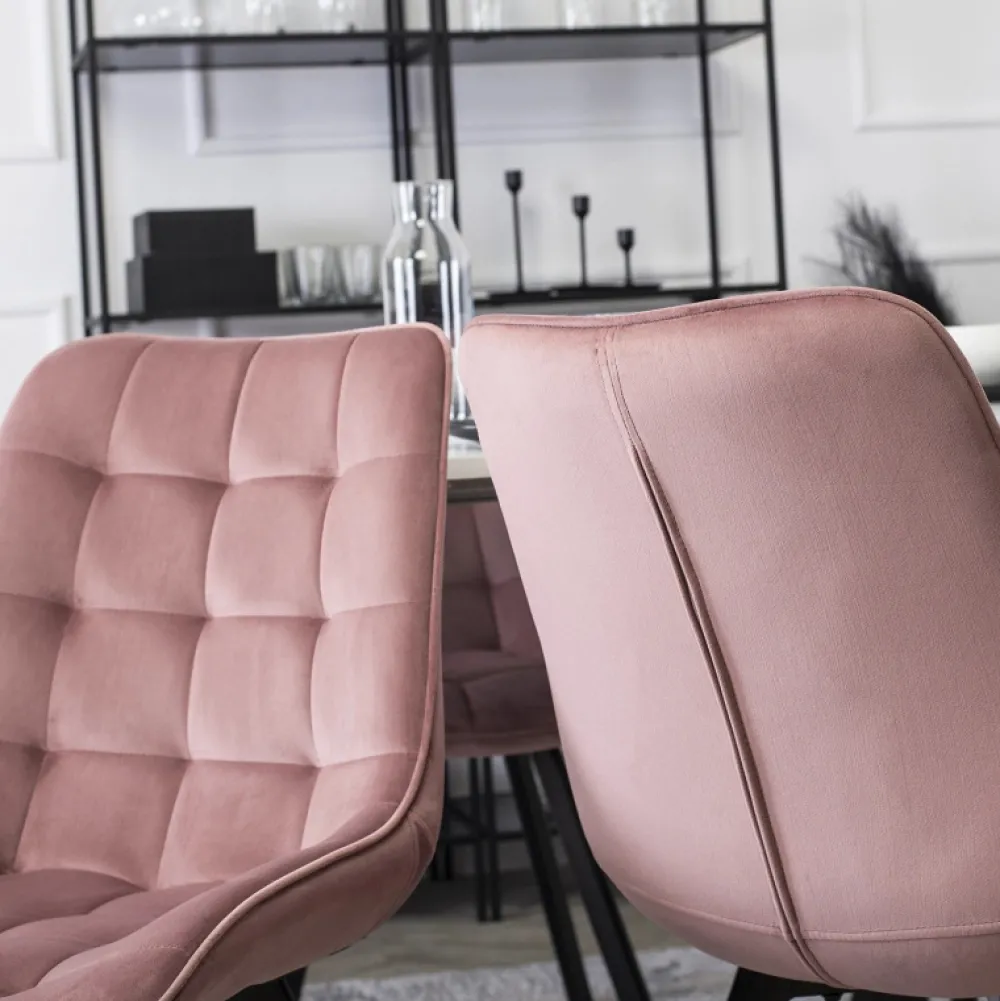 Krzesła Tapicerowane|Krzesła>MEBEL ELITE Krzesło tapicerowane do jadalni welurowe różowe RILLO różowy