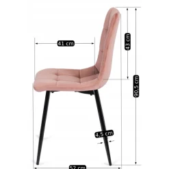 Krzesła Tapicerowane|Krzesła></noscript>MEBEL ELITE Krzesło welurowe tapicerowane do jadalni różowe PAREO