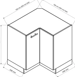 Meble Kuchenne|Szafki></noscript>Stolkar Kuchenna szafka narożna z półką BRIT 90x90 cm cichy domyk