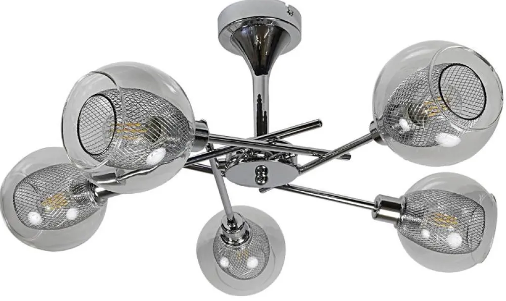 Oświetlenie Jadalni|Oświetlenie Kuchni>Candellux Lighting Lampa chromowana wisząca Ozzo 5xE14