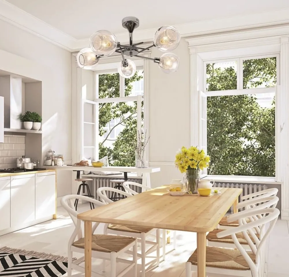 Oświetlenie Jadalni|Oświetlenie Kuchni>Candellux Lighting Lampa chromowana wisząca Ozzo 5xE14