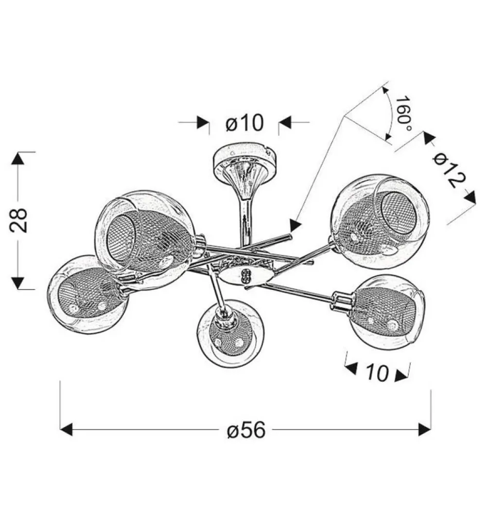 Oświetlenie Jadalni|Oświetlenie Kuchni>Candellux Lighting Lampa chromowana wisząca Ozzo 5xE14