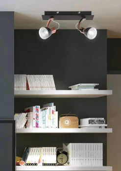 Oświetlenie Przedpokoju|Oświetlenie Sypialni>Candellux Lighting Lampa ścienna kinkiet listwa 2X50W GU10 czarny/miedziany MARKUS