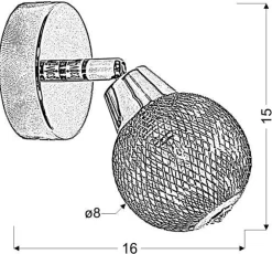 Oświetlenie Przedpokoju|Oświetlenie Sypialni>Candellux Lighting LAMPA ŚCIENNA KINKIET NOVEL G9 CHROM