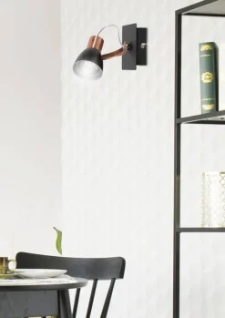 Oświetlenie Przedpokoju|Oświetlenie Sypialni>Candellux Lighting Lampa ścienna kinkiet 1X50W GU10 czarny/miedziany bez żarówki MARKUS