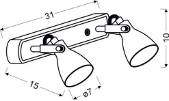 Oświetlenie Przedpokoju|Oświetlenie Jadalni>Candellux Lighting Lampa ścienna listwa 2X40W GU10 szary mat ASH