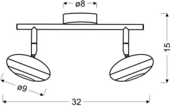 Oświetlenie Jadalni|Oświetlenie Sypialni>Candellux Lighting Lampa ścienna listwa 2X6W LED SKIPPER