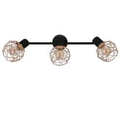 Oświetlenie Przedpokoju|Oświetlenie Jadalni>Candellux Lighting Lampa ścienna sufitowa listwa potrójna czarna klosz miedziany Acrobat