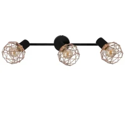 Oświetlenie Przedpokoju|Oświetlenie Jadalni></noscript>Candellux Lighting Lampa ścienna sufitowa listwa potrójna czarna klosz miedziany Acrobat