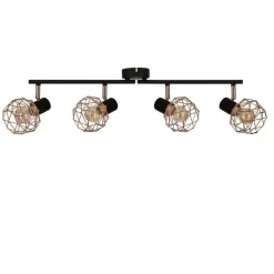 Oświetlenie Przedpokoju|Oświetlenie Jadalni>Candellux Lighting Lampa ścienna sufitowa listwa czarny klosz miedziany 4x40W E14 Acrobat