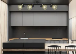 Oświetlenie Przedpokoju|Oświetlenie Jadalni>Candellux Lighting Lampa ścienna sufitowa listwa czarno-złota 4x40W E14 Acrobat