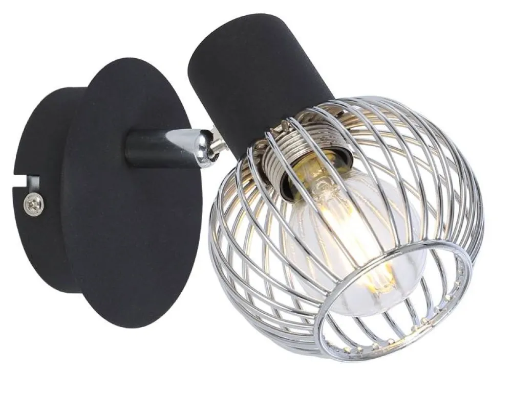 Kinkiety|Oświetlenie Przedpokoju>Candellux Lighting Lampa ścienna1X40W E14 czarny/chrom OSLOK