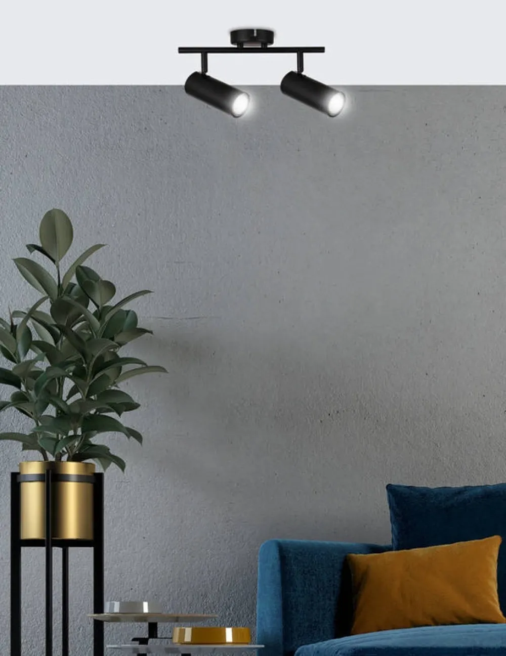 Oświetlenie Przedpokoju|Oświetlenie Jadalni>Candellux Lighting Lampa czarna sufitowa Collyspot 2xGU10