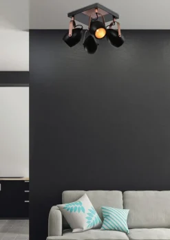 Oświetlenie Przedpokoju|Oświetlenie Łazienki>Candellux Lighting Lampa czarno-miedziana regulowana plafon E14 4x40W Anica