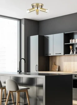 Oświetlenie Przedpokoju|Oświetlenie Jadalni>Candellux Lighting Lampa mosiądz sufitowa talerz 3xGU10 Colly