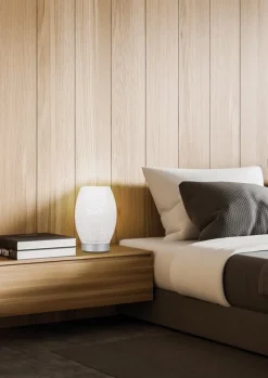 Oświetlenie Sypialni|Oświetlenie Salonu>Candellux Lighting Lampa nocna ażurowa biało-srebrna Venus