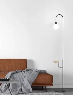 Oświetlenie Jadalni|Oświetlenie Sypialni></noscript>Candellux Lighting Lampa podłogowa Vanity czarna z półką 173cm