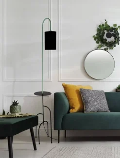 Oświetlenie Jadalni|Oświetlenie Sypialni>Candellux Lighting Lampa podłogowa z półką Ravello czarno-zielona