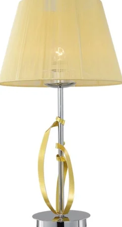 Oświetlenie Jadalni|Oświetlenie Salonu>Candellux Lighting Lampa stołowa gabinetowa chrom złoty abażur DIJA