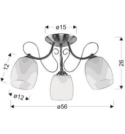 Oświetlenie Przedpokoju|Oświetlenie Jadalni>Candellux Lighting Lampa sufitowa Amba białe klosze szklane 2xE27 40W