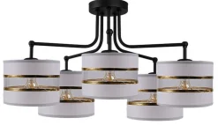 Oświetlenie Sypialni|Oświetlenie Salonu>Candellux Lighting Lampa sufitowa biała/chrom 5xE27 Andy