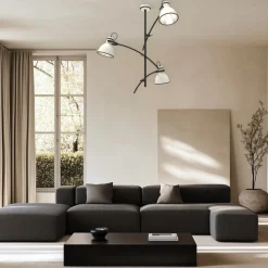 Oświetlenie Salonu|Lampy Sufitowe>Candellux Lighting Lampa sufitowa biało-czarna regulowana 3x60W Zumba