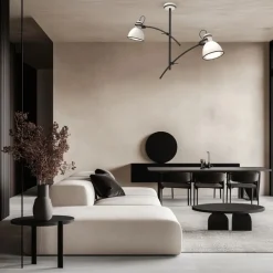 Oświetlenie Jadalni|Oświetlenie Salonu>Candellux Lighting Lampa sufitowa biało-czarna regulowana 2x60W Zumba