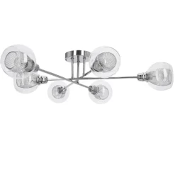 Oświetlenie Przedpokoju|Oświetlenie Jadalni></noscript>Candellux Lighting Lampa sufitowa chromowa szklany klosz z koszyczkiem 6x40W Dixi