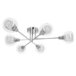 Oświetlenie Przedpokoju|Oświetlenie Jadalni></noscript>Candellux Lighting Lampa sufitowa chromowa szklany klosz z koszyczkiem 6x40W Dixi