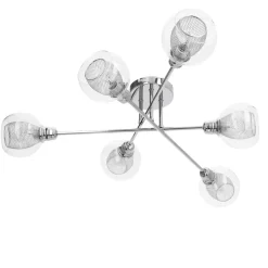 Oświetlenie Przedpokoju|Oświetlenie Jadalni></noscript>Candellux Lighting Lampa sufitowa chromowa szklany klosz z koszyczkiem 6x40W Dixi