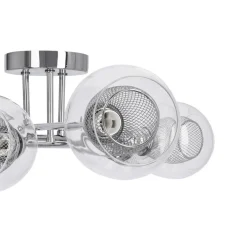 Oświetlenie Przedpokoju|Oświetlenie Jadalni></noscript>Candellux Lighting Lampa sufitowa chromowa szklany klosz z koszyczkiem 6x40W Dixi