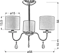 Oświetlenie Pokoju Dziecięcego|Oświetlenie Przedpokoju></noscript>Candellux Lighting Lampa sufitowa chromowa 3x40W żyrandol kryształy Estera