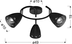 Oświetlenie Przedpokoju|Oświetlenie Jadalni>Candellux Lighting LAMPA SUFITOWA COTY SPIRALA E14 CZARNY