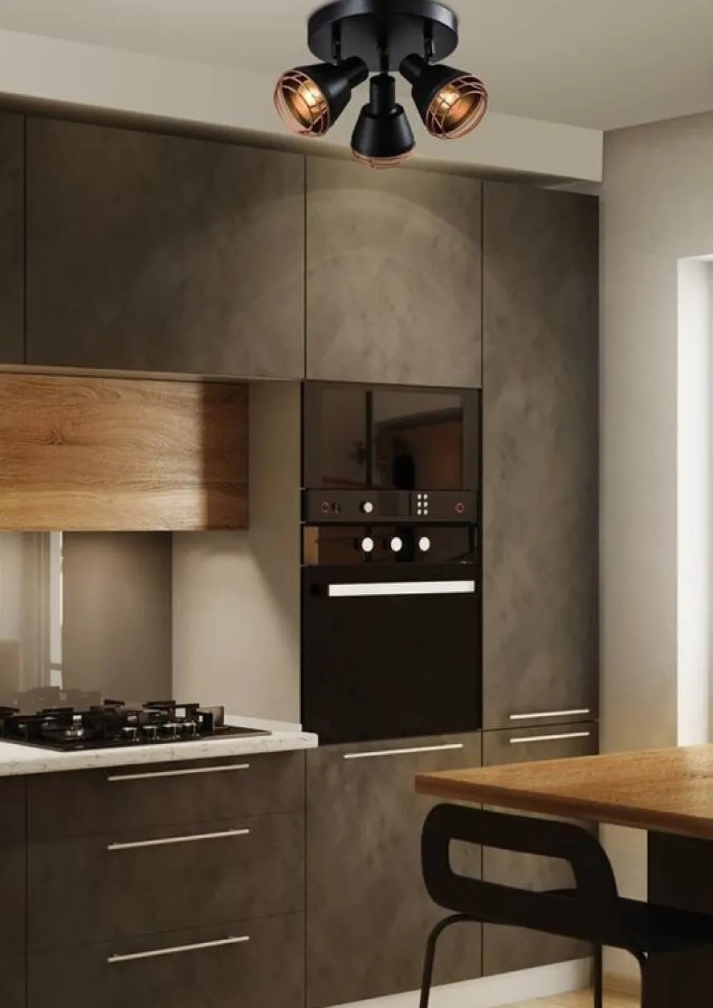 Oświetlenie Przedpokoju|Oświetlenie Jadalni>Candellux Lighting Lampa sufitowa czarna plafon klosz miedziany 3xE14 40W Neria