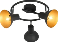 Oświetlenie Przedpokoju|Oświetlenie Jadalni>Candellux Lighting Lampa sufitowa czarna spirala 3xE27 + złoty DISO