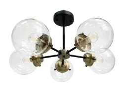 Oświetlenie Przedpokoju|Oświetlenie Jadalni>Candellux Lighting Lampa sufitowa czarna/patynowa 5xE14 Lens