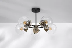 Oświetlenie Przedpokoju|Oświetlenie Jadalni></noscript>Candellux Lighting Lampa sufitowa czarna/patynowa 5xE14 Lens