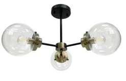 Lampy Wiszące|Oświetlenie Przedpokoju>Candellux Lighting Lampa sufitowa czarna/patynowa 3xE14 Lens