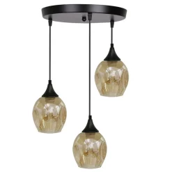 Oświetlenie Jadalni|Oświetlenie Sypialni></noscript>Candellux Lighting Lampa sufitowa czarno brązowa talerz 3xE27 Aspa