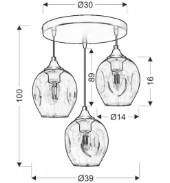 Oświetlenie Jadalni|Oświetlenie Sypialni></noscript>Candellux Lighting Lampa sufitowa czarno brązowa talerz 3xE27 Aspa