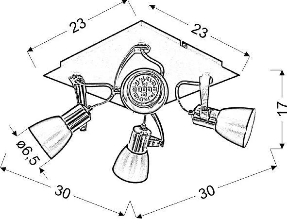 Lampy Sufitowe|Lampy Wiszące>Candellux Lighting Lampa sufitowa czarno-miedziana plafon Markus