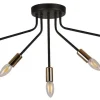 Oświetlenie Przedpokoju|Oświetlenie Jadalni>Candellux Lighting Lampa sufitowa czarno-złota 5x40W E14 Tiara
