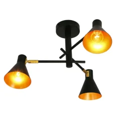 Oświetlenie Przedpokoju|Oświetlenie Jadalni></noscript>Candellux Lighting Lampa sufitowa czarno-złota mat regulowana 3x40W Less